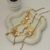 Jieding Europa y Estados Unidos pulsera de estrella de acero inoxidable chapada en oro de 18k joyería de alta gama de lujo ligero no se desvanece joyería de acero de titanio transfronteriza