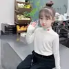 Y2581 # Camiseta Térmica Base para Meninas para Outono e Inverno, Camiseta de Manga Longa Infantil, Camiseta Térmica Estilosa para Bebê com Gola Alta Meia.
