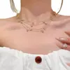 Collar de Pedrería Multicapa Super Brillante, Cadena para Clavícula Estilo Nicho de Lujo Ligero, Gargantilla Estrellada de Moda, Fresca, Versátil