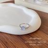 Anillo Abierto de Cobre con Diseño Simple de Planeta de Piedra Lunar para Mujer, Sensación de Alta Calidad, Microincrustación de Circonita, Tamaño Ajustable