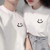 Camiseta de Verano Fresca de Seda de Hielo Estilo Hong Kong para Hombres y Mujeres Camiseta Versátil Sencilla Vestido de Pareja Hombres y Mujeres Mismo Mangas Cortas Tendencia