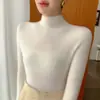 Suéter de punto premium de cuello medio alto para mujer transfronterizo 2026 otoño/invierno patrón de espiga ajuste ceñido nuevo suéter capa base