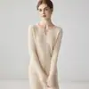 Nuevo Suéter de Punto de Cachemira con Cuello de Tijera para Mujer Otoño Estilo Coreano Color Sólido Ajustado Favorecedor con Abertura Manga Larga
