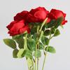 Flanela artificial rosa vermelha única decoração de casa buquê de casamento Dia dos Namorados Dia dos Namorados Chinês rosa flor artificial atacado
