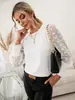 Camisa de manga larga con cuello redondo y lunares en jacquard de color liso con costuras nuevas para otoño e invierno de 2024 para mujer en Amazon y eBay.