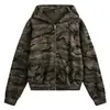 Chamarra sudadera con capucha estilo camuflaje, nueva moda para mujer, estilo americano high-street, colección de otoño, corte holgado, cárdigan retro, ropa casual para hombre
