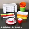 Talheres para hot pot de autoatendimento prato de carne imitação de porcelana plástico prato retangular para acompanhamentos especial para catering prato raso