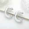 Pendientes de C-shape de Moda con Sentido de Diseño de Nicho para Mujer, Pendientes de Botón Versátiles y Modernos, Pendientes de Botón Geométricos, Joyería de Oreja Exquisita y Elegante para Mujer