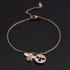 Tobillera de Hueso de Serpiente con Baño de Oro Rosa Simple Estilo Coreano No se Desvanece Moda Femenina Moderna Distintiva Tobillera de Acero de Titanio para Primavera y Verano