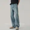 Calça Jeans Wpooll de Lyocell Masculina 2026 Nova Primavera e Verão Estilo Americano Solta Reta Casual Caimento Fluido Perna Larga