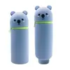 Porta Plumas Popular de Silicona Transfronterizo Caja de Papelería para Estudiantes Papelería Creativa Panda Plegable Telescópico Tridimensional Bolsa para Plumas de Silicona