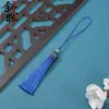 Colgante con borla de flecos de seda helada y corona de cloisonné de estilo antiguo para decoración de abanico Hanfu, marcapáginas, peine, adorno colgante