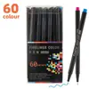 Popular 100-Colores de Amazon Lápiz de Línea con Gancho Arte de Trazo Pintado a Mano para Niños Lápiz de Dibujo de Tubo de Aguja de Secado Rápido Especial