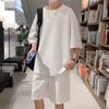 Traje deportivo y de ocio para niños con un conjunto de hermosa camiseta de manga corta de marca de moda ins verano pesado waffle moda