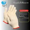 Luvas de proteção ao trabalho frete grátis fio de algodão espessado linha de algodão nylon luvas brancas vestuário de proteção ao trabalho resistente ao desgaste trabalho em canteiro de obras atacado luvas de linha