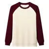 Sudadera Pesada Marca Retro Americana Trbottomy para Mujer Spliced Cuello Redondo Otoño e Invierno Nueva Holgada Casual Camisa Base Sudadera