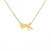 Venta caliente, collar personalizado con carta de amor de acero inoxidable, colgante doble, ambiente sencillo, accesorios de joyería, fábrica al por mayor