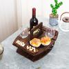 Estante de vino de madera creativo transfronterizo mesa de picnic al aire libre mesa mini desmontable para exteriores playa camping mesa de picnic estante para vino