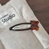 Grampo de Cabelo de Acetato Estampado de Leopardo Letra Oval Clipe Bb Grampo de Cabelo Estrela Fofa Clipe Lateral Franja Acessório de Cabelo