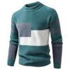 2025 Exportación Otoño e Invierno Nuevo Tejido de Punto para Hombre de Terciopelo de Visón Imitación Redondo Combinación de Colores a la Moda Cuello Alto Medio Camiseta Base de Punto