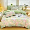 Juego de ropa de cama de cuatro piezas engrosado, cálido, de algodón puro con vellón de leche para otoño e invierno, juego de ropa de cama para bebé de algodón puro con vellón de leche, oferta especial