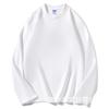 Sudadera de manga larga con cuello redondo de algodón puro peinado grueso de 260 g para hombre y mujer, ropa de otoño de color liso con hombros descubiertos