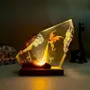 Lámpara Popular Transfronteriza de Resina Lámpara Resina Epoxi Hecha a Mano Lámpara de Resina Dragón que Escupe Fuego Regalo de Halloween