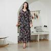 Vestido Floral Nc105 para Comércio Exterior, Novo Estilo Primavera e Verão, Acinturado, Vestido Longo Feminino Estiloso e Moderno, Roupa de Casa