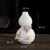 Jarrón Pequeño de Porcelana Blanca Hecho a Mano Arreglo Floral Dispositivo Hidropónico para Flores Jarrón Bolsa de la Suerte Calabaza Decoraciones de Escritorio para Sala de Estar Adornos