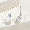 Pendientes de perlas simples de moda, pendientes geométricos de plata 925 de alta calidad, pendientes redondos franceses de estilo ins, venta al por mayor