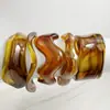 Pulseira Aberta Irregular em Forma de Arco Gradiente Marrom Vintage Yongge Jewelry Acessório de Pulso Amplo de Acrílico com Borda Larga