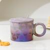 Taza de cerámica rosa de estilo coreano ins de alta apariencia con tapa cuchara corazón de niña hogar desayuno avena agua Taza