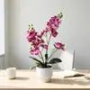 Decoración para el Hogar Artificial Orquídea Phalaenopsis de 21 Flores Planta en Maceta Adorno para Boda y Decoración de Hotel Arreglo Floral DIY Material de Jardinería