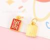 Sha Jin Guochao colgante pequeño carácter chino panda Cereza aleación gota aceite accesorios de joyería pulsera diy material de cuerda para pulsera