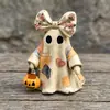 Adornos de resina de fantasma patchwork de Halloween transfronterizos, adecuados para jardín, mesa, decoraciones navideñas, regalos de fiesta y manualidades