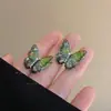Pendientes de Mariposa de Cristal con Degradado Estilo Coreano, Flor de Perla, Moda para Mujer, Dulce, Diseño de Nicho, Pendientes Mori