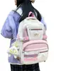 Mochila Casual de Cor Contrastante Estilo Harajuku Mochila Feminina Engraçada de Menina Fantasma Mochila Retrô Americana Estudante do Ensino Médio Bolsa Escolar
