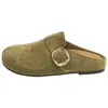 Mules fechadas estilo Birkenstock de sola grossa para mulheres, novas chinelos Birkenstock de calçar sem fecho para o verão, com bico dividido artificial para mulheres