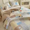 Funda de cama universal A-class para todas las estaciones, un lado de algodón puro y un lado de forro polar, sábana acolchada de algodón grueso, juego de tres piezas de doble uso
