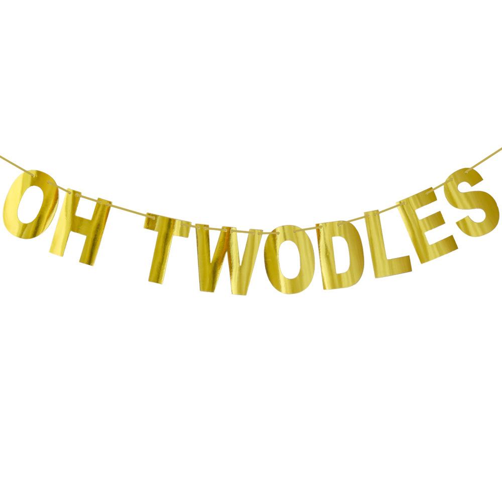 镜面金色OH TWODLES拉旗