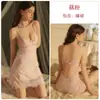 Camisola Sexy Renda Franzida com Bojo e Robe, Estilo Rosa Pura Tentação Desejo, Conjunto de Lingerie Feminina Plus Size P4058