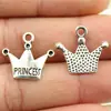 17X19Mm 0.9g Joias Multicor Acessórios DIY Atacado Letra do Alfabeto Inglês Pingente de Coroa de Princesa