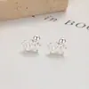 Pendientes de tuerca de hilo de loto hueco para mujer, plata de ley 925, dulce, fresco, loto, pendiente de cartílago, personalidad, temperamento, joyería para la oreja