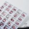 Joyería para uñas K9 con diamante cuadrado rosa, corazón torcido en forma de corazón, diamante con base puntiaguda, diamante rosa, accesorios para uñas mixtos