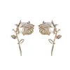 Aretes de Rosa Dorada para Mujer 2026 Modelo Nuevo Lujo Ligero Moda Exquisito Diseño Original Aguja de Plata 925 Joyería para Orejas