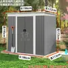 Cobertizo de herramientas para exteriores, Patio jardín, Cuarto de almacenamiento simple para patio, Cobertizo de utilidad metálico móvil