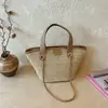 Bolsa de Palha Tecida Estilo Pequeno Cheiroso Novo Estilo Verão 2026 para Mulheres, Bolsa de Mão com Corrente de Cor Sólida, Bolsa Tote de Grande Capacidade, Bolsa Feminina no Atacado