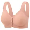 Nuevo Talla Grande Jelly Sin Costuras Copa Fija Broche Frontal Ropa Interior para Madres Sujetador tipo Chaleco de Alta Elasticidad sin Aros para Mujer