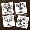Bestseller transfronterizo: Plantillas decorativas de pintura con forma de árbol para pintura a mano DIY, pintura en aerosol y tarjetas de plantilla.