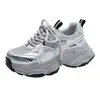 Zapatos Estilo Coreano de Papá para Mujer 2025 Invierno Nuevos con Suela Gruesa para Aumentar Altura, Malla Transpirable, Versátiles, Ligeros, Deportivos Casuales para Mujer